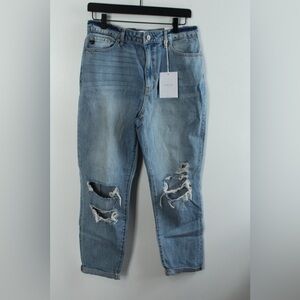 NWT Kancan Relaxed Fit Distressed Straight Leg Jeans
